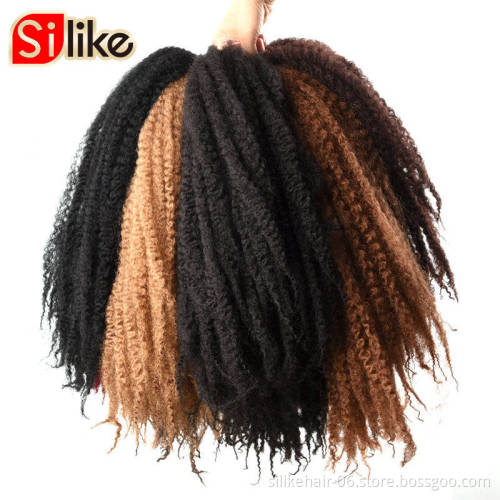 18inch Afro Kinky Curly Marley Braids Synthetic Crochet Braid Yaki Ombre Braiding Hair Extensions Bulk Black Brown Burgundy